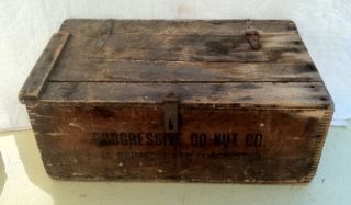 Antique Wood Wooden Bakery Delivery Bread Box Progressive Donut Co 