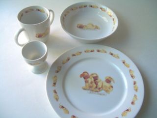 ANNE GEDDES BABY CUP FEEDING SET PLATE BOWL EGG CUP SET OF 4