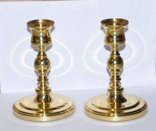 Baldwin Solid Brass Candlesticks 4 3 4 USA Candle Holders