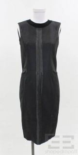Balenciaga Black & Dark Grey Panel Sleeveless Sheath Dress Size 38