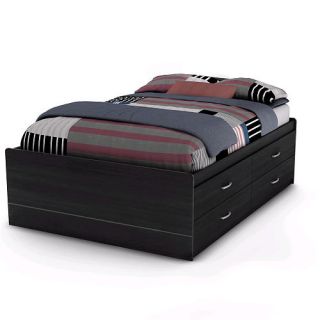 South Shore Cosmos Collection Full Size Captains Bed Black Onyx