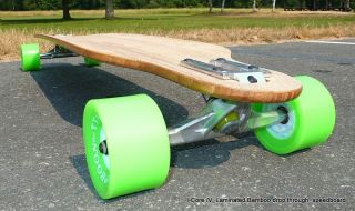 Bamboo skateboard longboard V LAM drop through fiber flex composite 