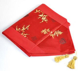 Red Bamboo Satin Table Runner Wedding Decoration