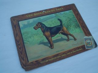 Antique Vintage Cow Brand Baking Soda Dog Advertising Poster –Welsh 