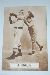 1910 F G Henry Colonial Art Risque Baseball Postcard A Balk