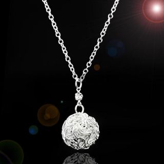 Beautiful Hollow Ball Pendant Necklace Jewelry Silver