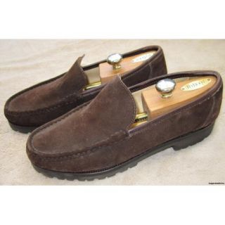 Bally $395 Mens 10 5 44 Shoes Rovegno Brown Suede Italian Loafers 