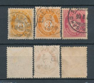 No 28587 Norway Lot of 3 Old Posthorn Stamps Nice Cancels