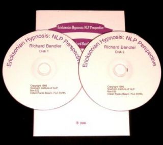 Richard Bandler Milton Erickson Ericksonian Hypnosis NLP 2 DVDs Covet 