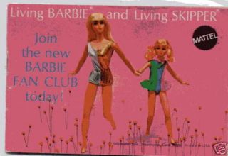   Barbie Doll Fan Club Booklet Ad Living Skipper Advertising Paper Guide