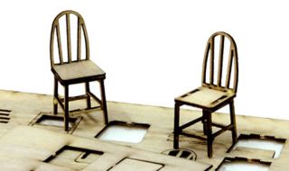 BANTA MODELWORKS THROPTONS FURNITURE ~ 8 BENT BACK CHAIRS O On30 Wood 