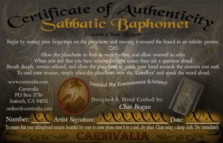 Sabbatic Baphomet Ouija Talkingboard, New Witchboard, Spiritboard 