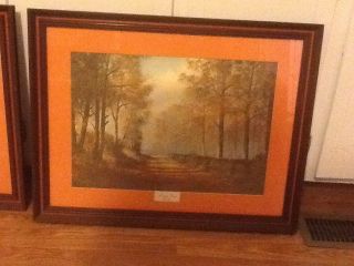Vintage Signed Russell May Memory Lane 1974 Framed and Matted Print 