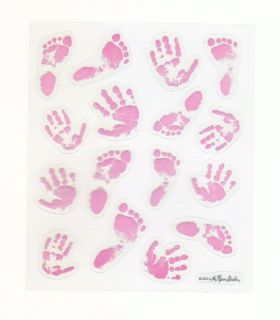 Baby Girl Hands Feet A F Stickers M193 Scrapbooking Cardmaking Pink 