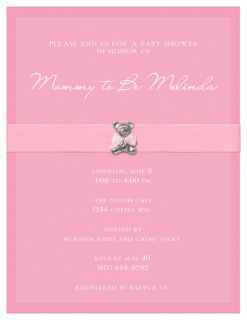BABY SHOWER Personalized Girl Boy Teddy Bear Party INVITATIONS