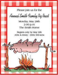 Pig Roast BBQ Birthday Party Invitations 3 Designs