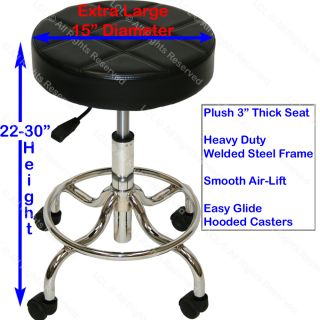 Extra Large Deluxe Air Lift Technician Stool with Welded Steel 