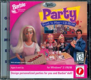 Barbie Party Print N Play from Mattel Media Party Designer Windows 98 