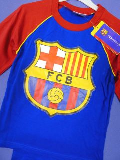 Boys 100 Official Barcelona Pyjamas Club Crest Print 3 12 Years New 