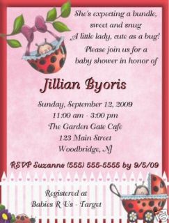 Baby Shower Invitations Ladybug Party Supplies