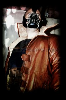 Bane Dark Knight Rises Swedish Bomber Replica Faux Leather Jacket Coat 