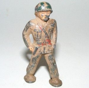 Antique Barclay Lead Pod Foot Soldier Vintage Toy Military Figure 