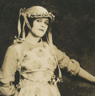Vintage 1910s Theda Bara Photograph Silent Film Portrait Bonnet 