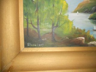 Antique Japanese Style Oil Painting Signed Barnhart