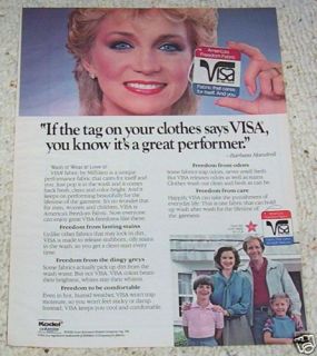 1984 Milliken Visa Fabric Vintage Ad Barbara Mandrell