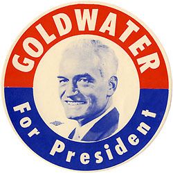 1964 Barry Goldwater Campaign Window Sticker w Picture