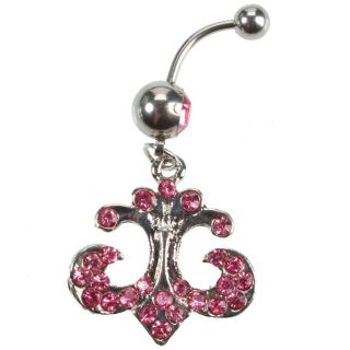  Barbell Rhinestone Navel Belly Button Ring Random Color Body Jewelry 