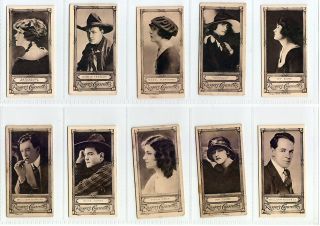 1923 Set 50 Silent Film Stars Cards Ch. Chaplin WS Hart Tom Mix Mary 