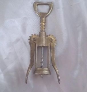 Vintage Corkscrew Wine Bottle Opener Barware Brass Heavy
