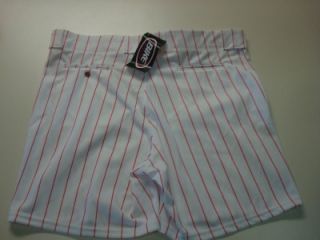 mens baseball softball coach shorts size xxl white red