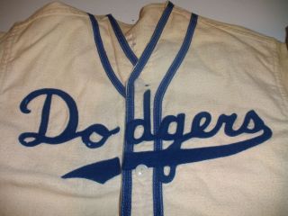   `50`s Antique Brooklyn Dodgers Kids Flannel Baseball Uniform