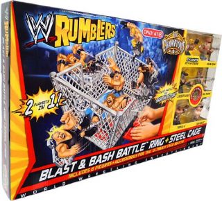 WWE Wrestling Rumblers Exclusive Blast Bash Battle Ring Steel Cage 