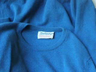 Ballantyne Scottish 100% Cashmere Teal Blue Crewneck Sweater 38 M