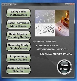 Algebra Geometry Trig Calc Statistics Math Training Course Manuals on 