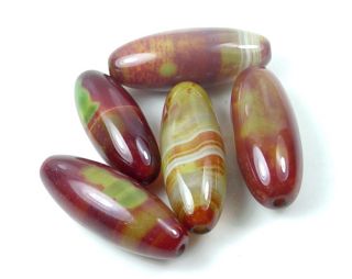 rainbow carnelian agate barrel pendant beads