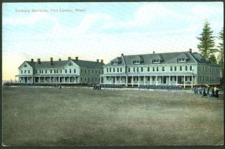 Soldiers Barracks at Fort Lawton WA postcard 190?