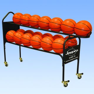 Jaypro 19 Ball Deluxe Feed Basketball Rack Portable Ball Rack NEW