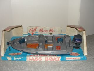 Vintage Ranger Bass Boat with Evinrude Motor in the Original Box