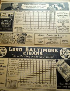 Baltimore Orioles V Rochester 1934 Baseball Scorecard John Ogden Cover 