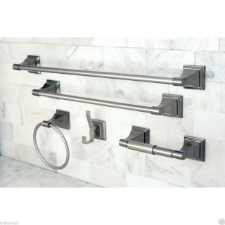 Satin Nickel 5 Piece Bath Hardware Bathroom Accessories