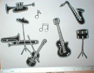 Music Band Musical Instruments Notes Fabric Appliques Iron ons
