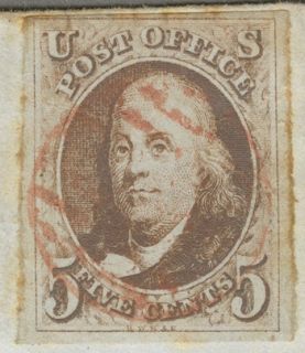 1847 5c Single on Cover from Batavia NY 12 Known