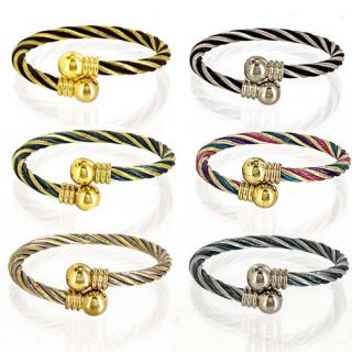 Adjustable Magnetic Health Bangles, Wrap Around Two Toned Braided Rope