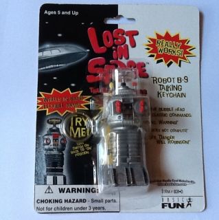 LOST IN SPACE~BASIC FUN CLASSIC B 9 ROBOT TALKING KEYCHAIN ~ NEW IN 