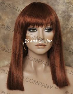 Blunt Bangs Straight Red Hair with Skin Topfull Bangs WBDC 130
