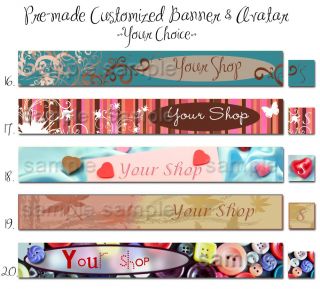 Customized Ready Made Etsy Banner Avatar Your Choice